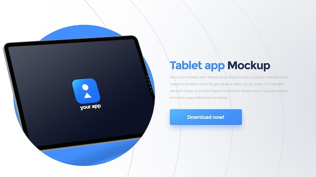 PSD maqueta de aplicación para tableta