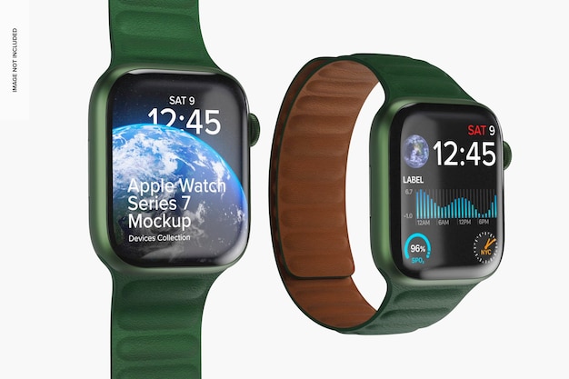 Maqueta de apple watch series 7, vista izquierda