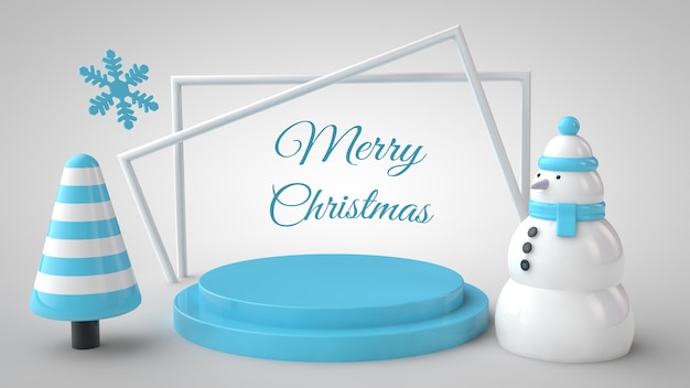 Maqueta de árbol de Navidad, muñeco de nieve, podio y marco de letras