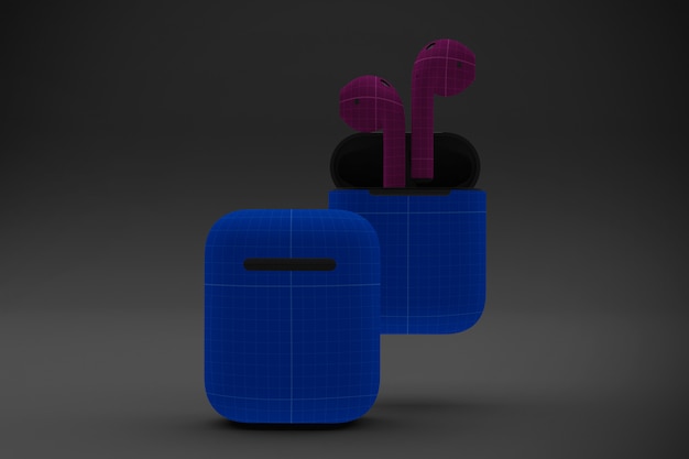 Maqueta de auriculares oscuros