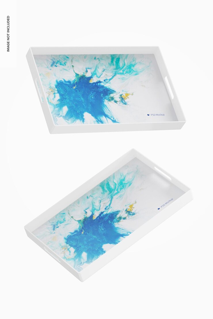 PSD maqueta de bandeja decorativa, flotante