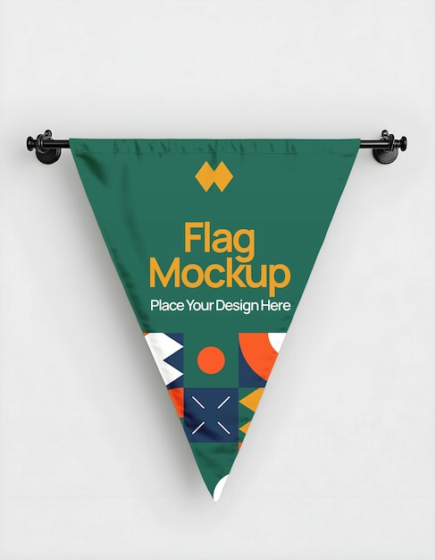 Maqueta de la bandera del banderín triángulo