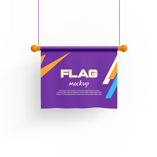 PSD maqueta de bandera colgada en el psd
