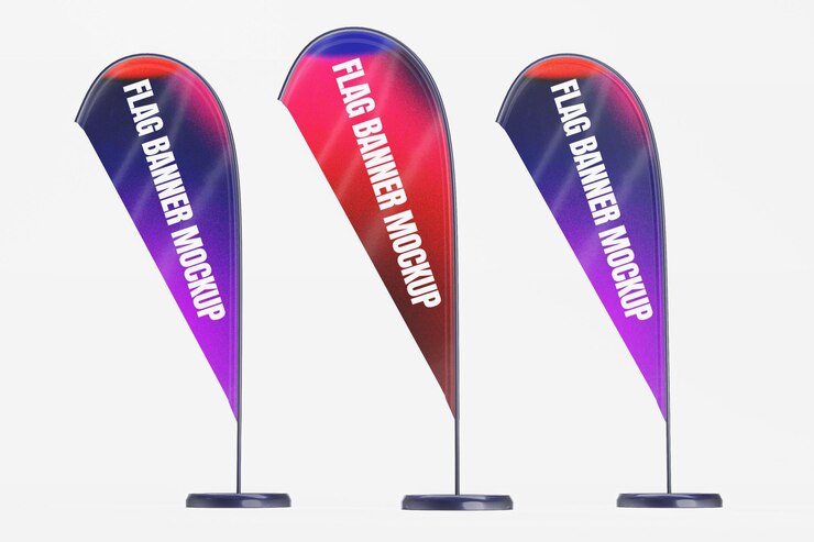 Maqueta de bandera renderizada en 3D