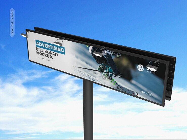 Maqueta de banner de cartelera al aire libre