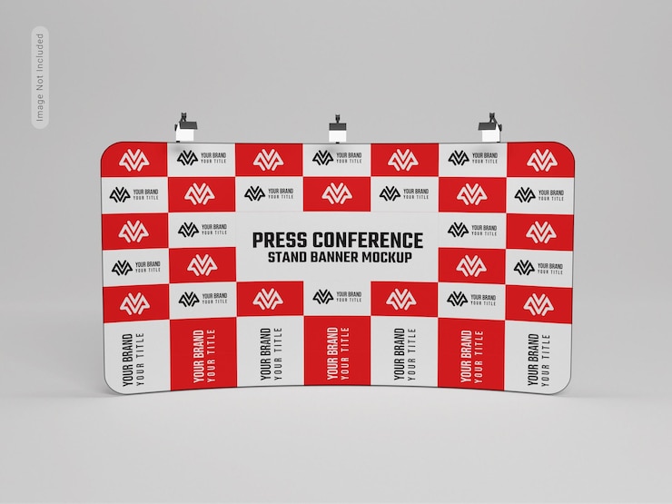 PSD maqueta de banner de conferencia de prensa
