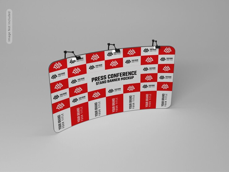 Maqueta de banner de conferencia de prensa