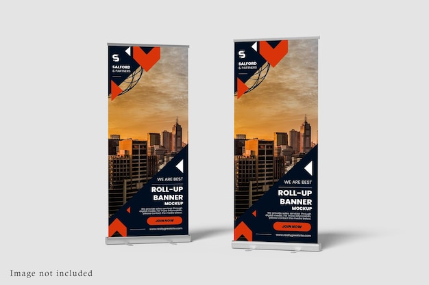 Maqueta de banner enrollable