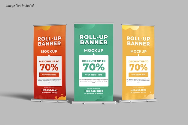 Maqueta de banner enrollable