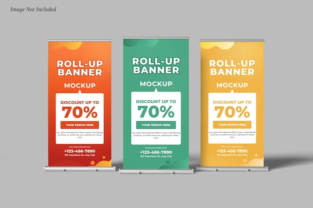 Maqueta de banner enrollable