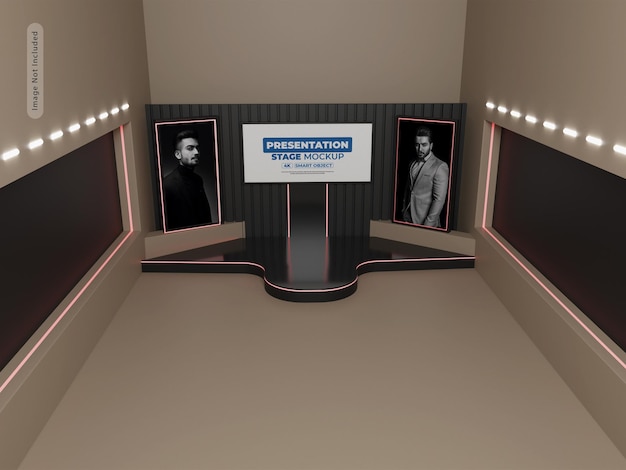 Maqueta de banner de escenario de presentación