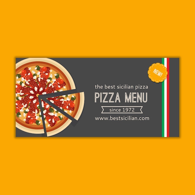 PSD maqueta de banner de menú de pizza