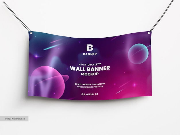 Maqueta de banner de pared colgante horizontal