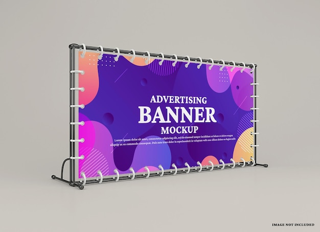 Maqueta de banner de pared publicitaria