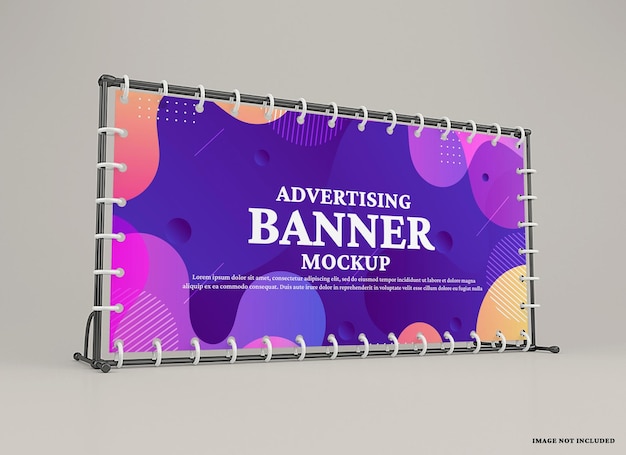 Maqueta de banner de pared publicitaria