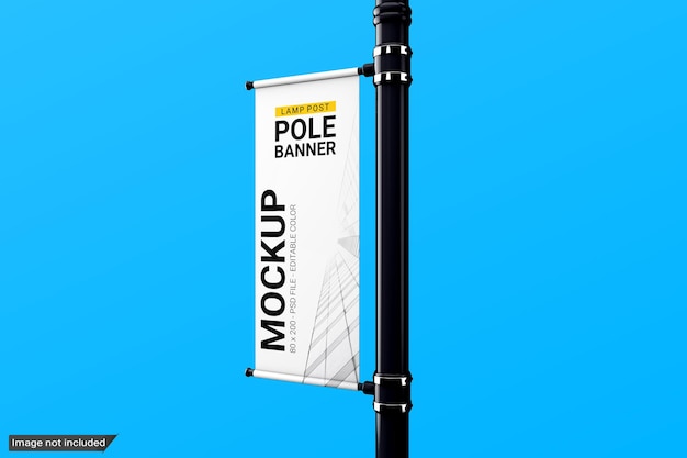 PSD maqueta de banner de poste de lámpara