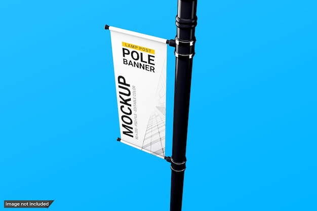 PSD maqueta de banner de poste de lámpara