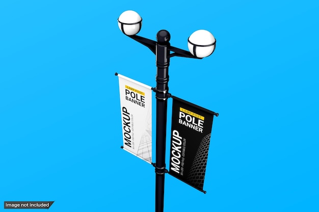Maqueta de banner de poste de lámpara