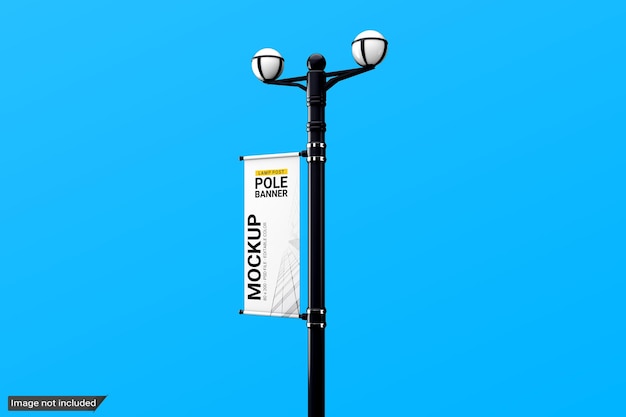 Maqueta de banner de poste de lámpara