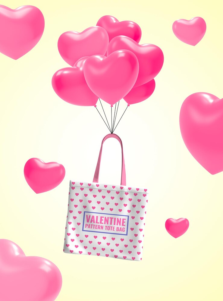 Maqueta de banner de promoción de compras de San Valentín