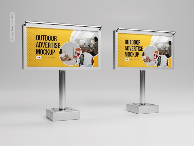 Maqueta de banner publicitario al aire libre