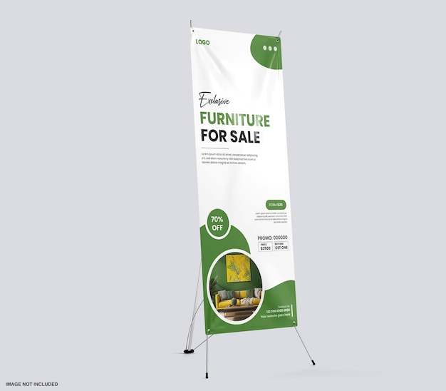 Maqueta de banner de soporte X