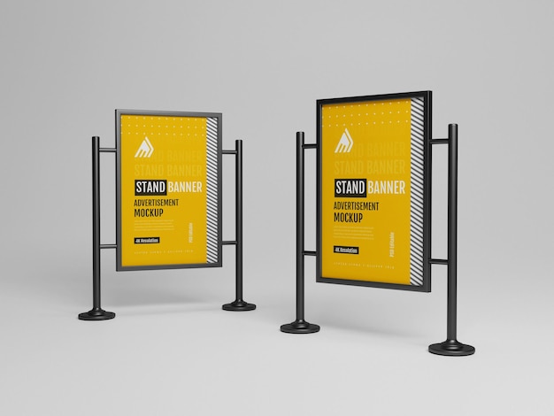 Maqueta de banner para stands al aire libre