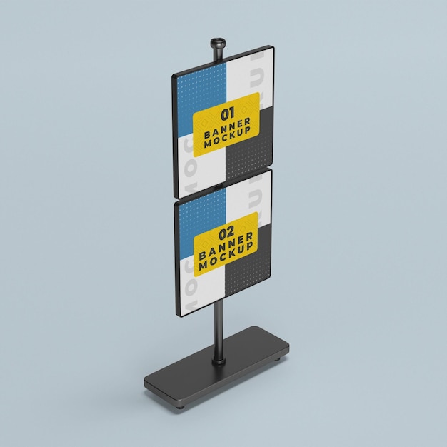 Maqueta de banner para stands al aire libre