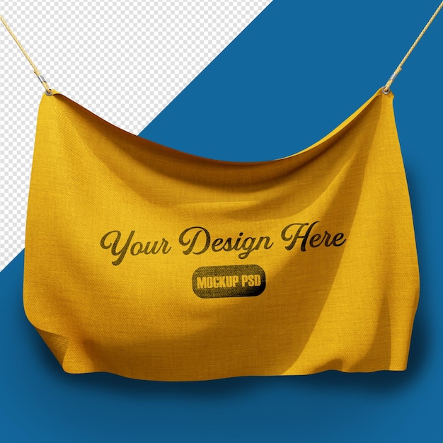 Maqueta De Banner De Tela 3d Premium Psd