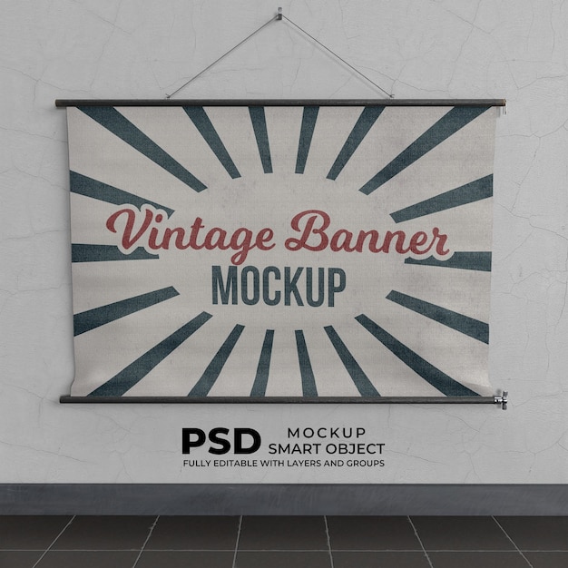 Maqueta de banner vintage psd