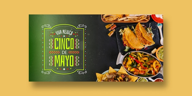 Maqueta de banners de comida con concepto de mexico