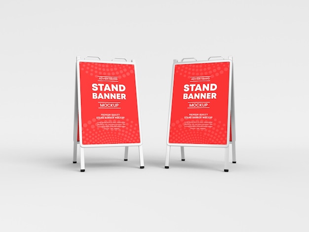 Maqueta de banners de stand publicitario