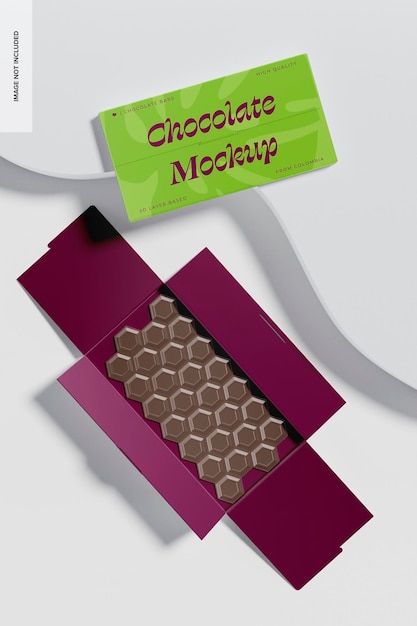 Maqueta de Barras de Chocolate Honeycomb, Vista Superior