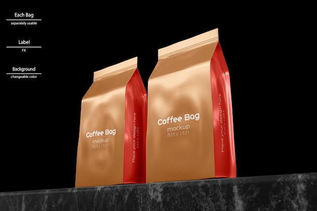 Maqueta de bolsa de café