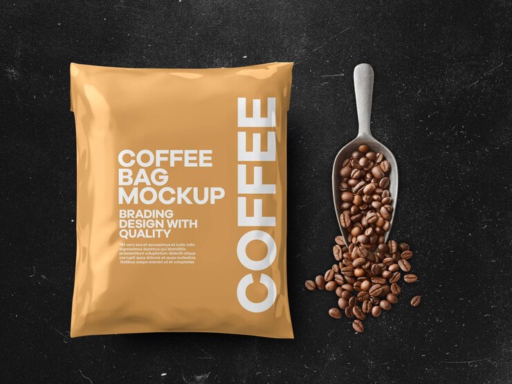 Maqueta de bolsa de café