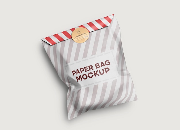 Maqueta de bolsa de dulces de bolsas de papel kraft