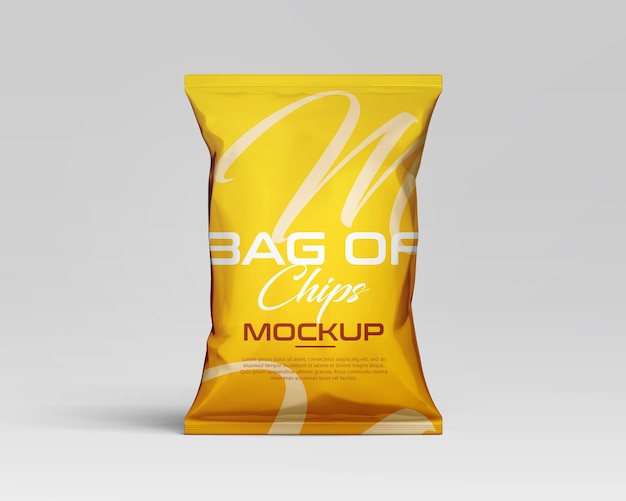 Maqueta de bolsa de papas fritas PSD