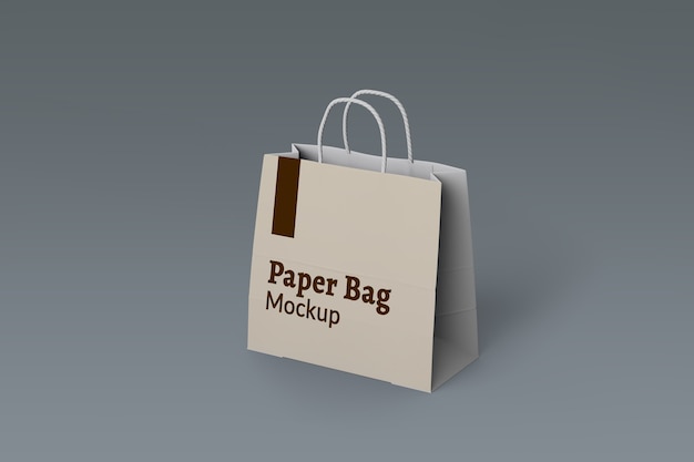 Maqueta de bolsa de papel de compras aislada