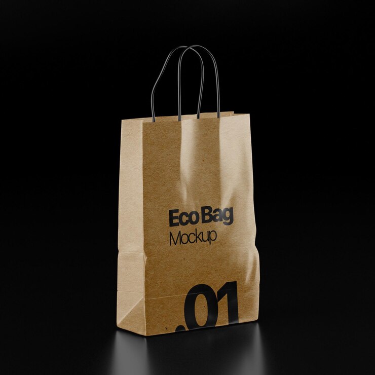 Maqueta de bolsa de papel ecológica PSD