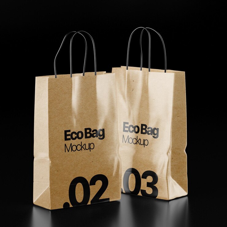 Maqueta de bolsa de papel ecológica PSD