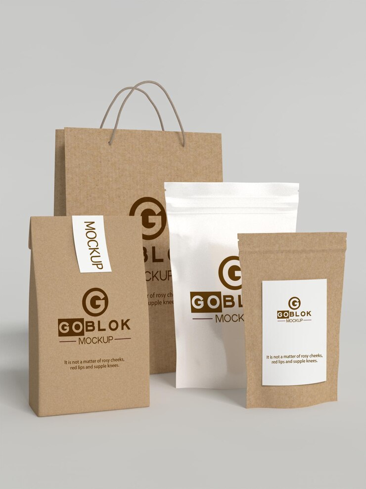 maqueta de bolsa de papel de embalaje de café