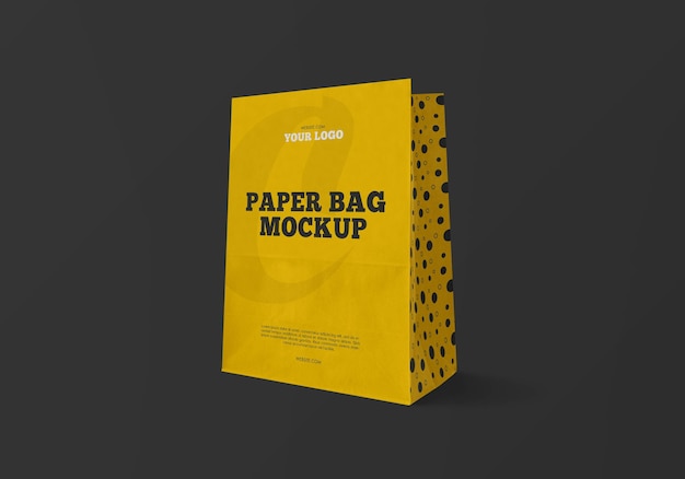 Maqueta de bolsa de papel kraft