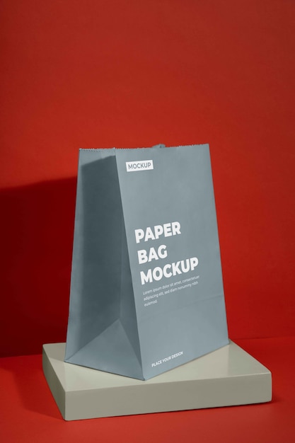 Maqueta de bolsa de papel pequeña