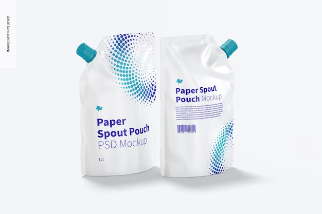 Maqueta de bolsa de papel con pico de 1lt
