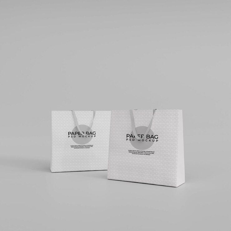Maqueta de bolsa de papel realista 3d