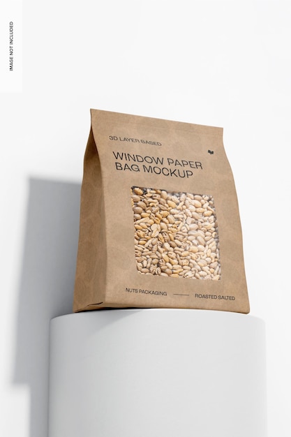 Maqueta de bolsa de papel con ventana