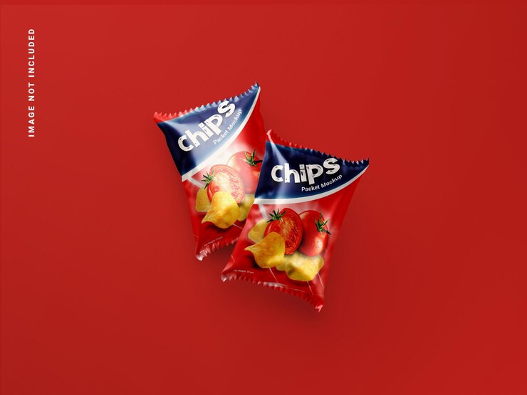 Maqueta de bolsa de plástico de bolsa de papas fritas