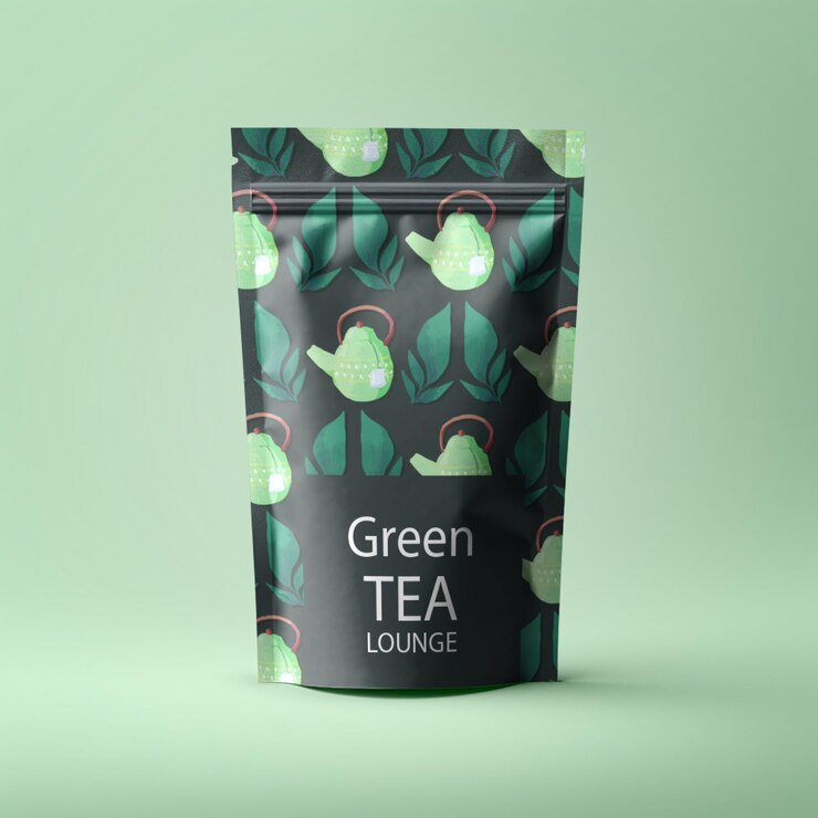 Maqueta de bolsa de té PSD