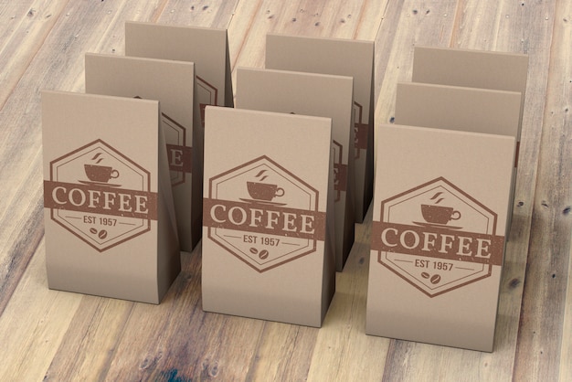 Maqueta de bolsas de café