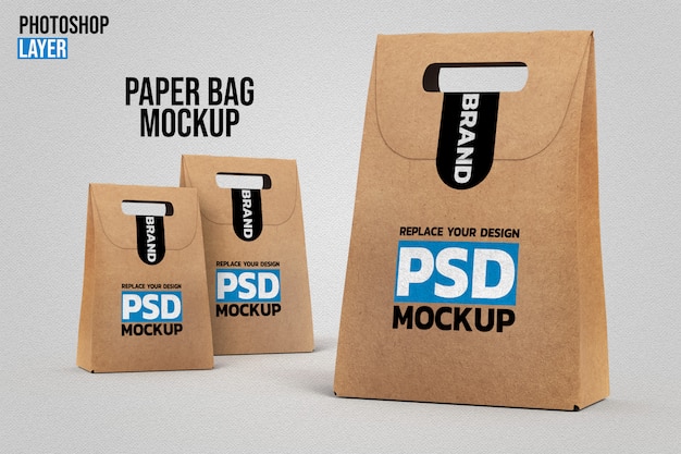 PSD maqueta de bolsas de papel